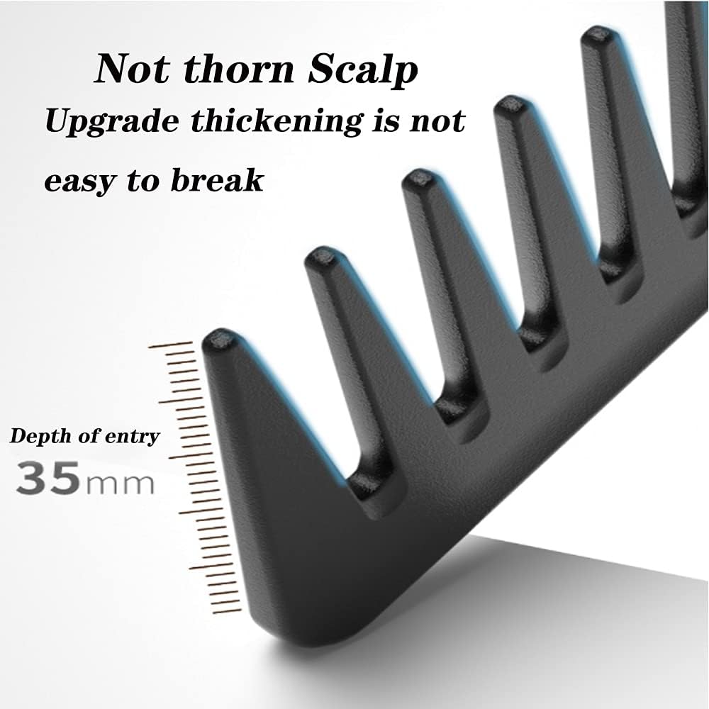Peigne à dents larges en fibre de carbone : l'outil idéal pour coiffer vos cheveux épais et bouclés en douceur – Image 4
