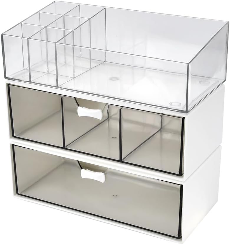 Boîte de rangement maquillage pour un rangement élégant : organisateur acrylique 3 étages, idéal pour chambre à coucher et salle de bain – Image 9