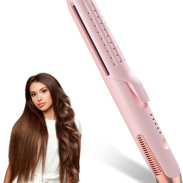 Fer à friser 2 en 1 : l'outil de coiffure portable pour cheveux longs et courts Mini fer à lisser et à boucler avec 5 réglages de température, idéal pour un styling impeccable en voyage