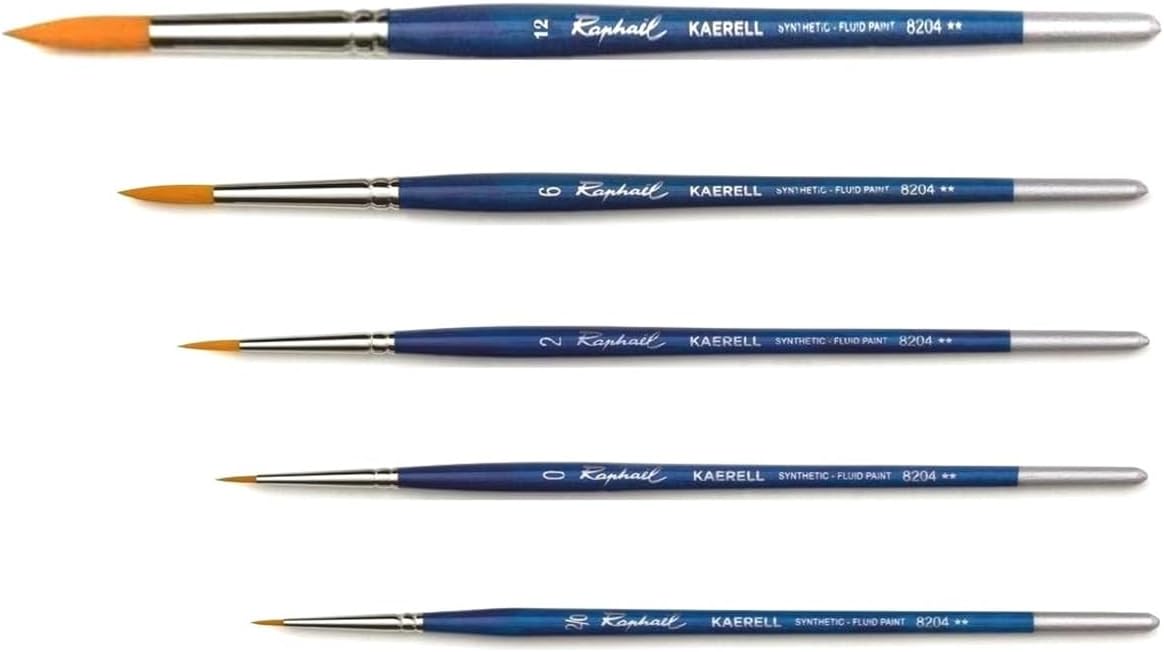 Pinceaux de précision pour artistes : set de 5 pièces Raphael Série 8204 Kaerell pour des détails exquis – Image 2