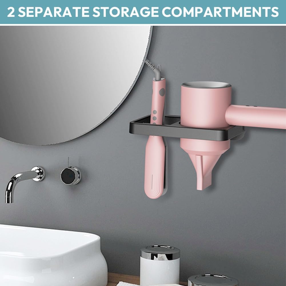Support mural pour sèche-cheveux et fer à lisser : élégance et praticité pour votre salle de bain ou chambre à coucher – Image 4