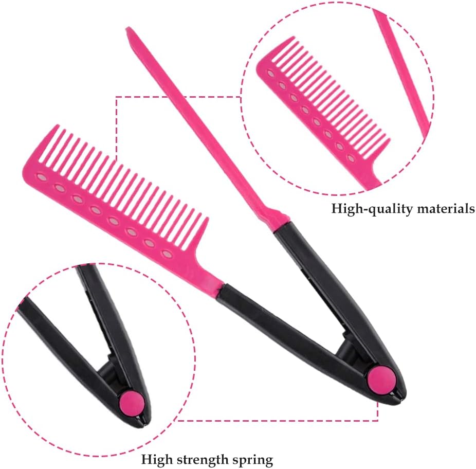Peigne à lisser en forme de V : l'outil idéal pour des cheveux lisses et soyeux à la maison ou en salon de coiffure – Image 2