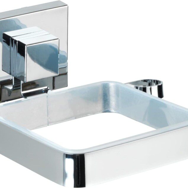 Porte sèche-cheveux en acier inox Quadro brillant : l'accessoire idéal pour une salle de bain élégante et bien organisée