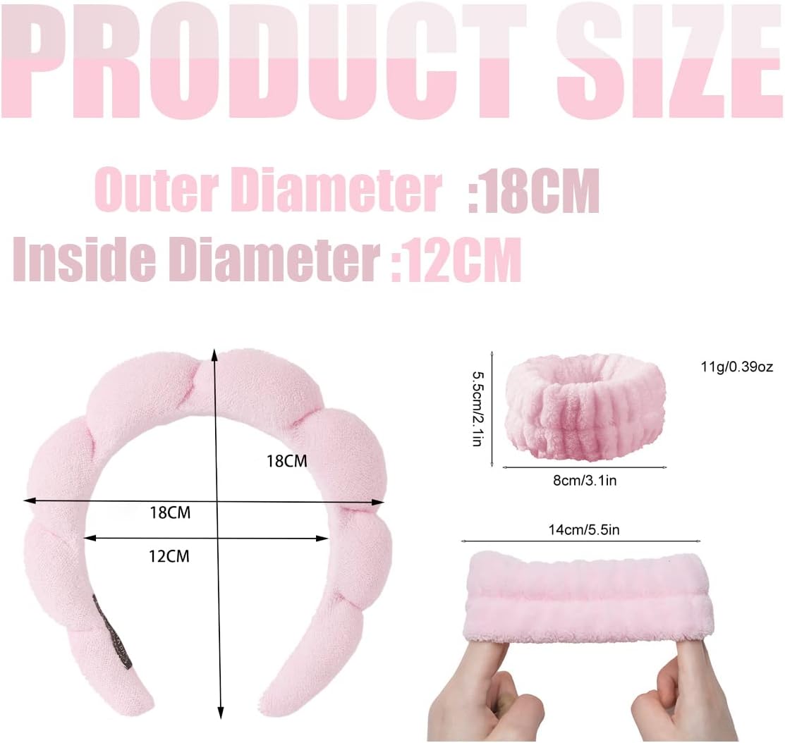 Bracelets de lavage en microfibre : bandeau spa élégant pour femmes, idéal pour un soin du visage sans éclaboussures – Image 2
