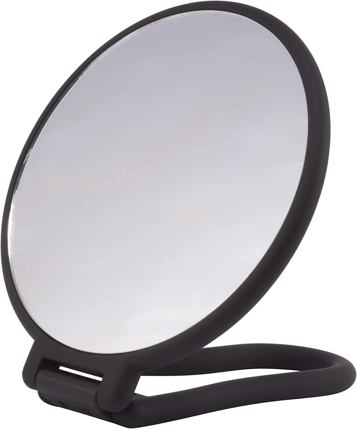 Double face : miroir de maquillage rond noir pour un maquillage et une coiffure parfaits