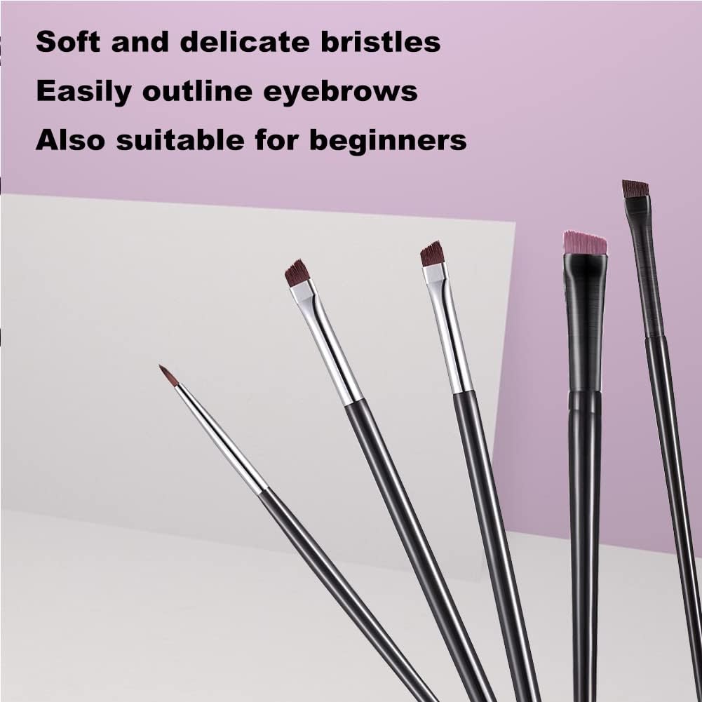 Pinceaux de maquillage biseautés : 5 pinceaux eyeliner inclinés pour un regard sublimé et précis – Image 5