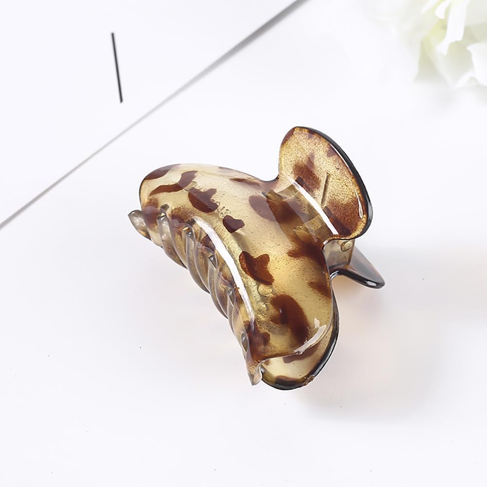 Pinces à cheveux résistantes : lot de 3 barrettes griffes en plastique noir et léopard pour femmes élégantes – Image 3