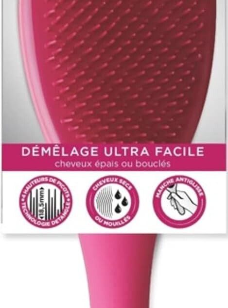 Brosse à cheveux démêlage magique : parfaite pour cheveux épais ou bouclés, sur cheveux secs ou mouillés