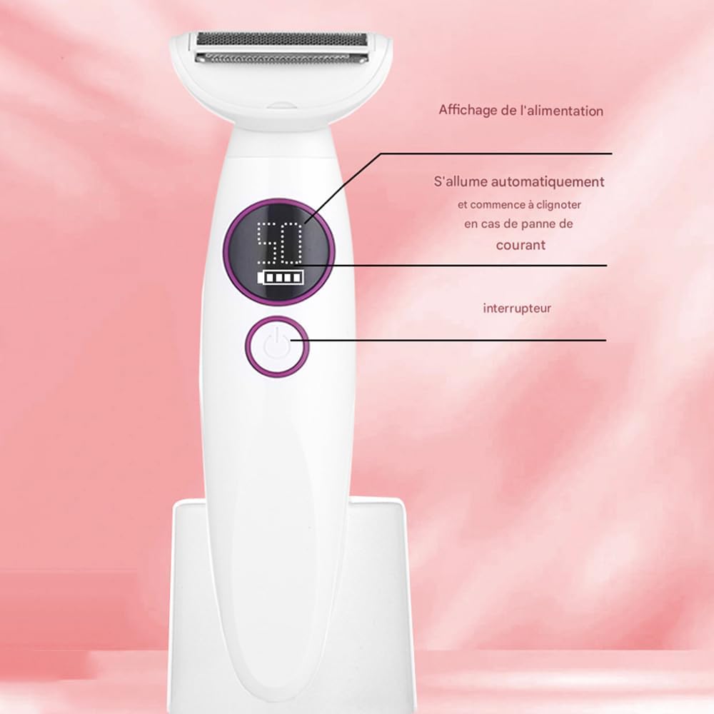 Rasoir Elios Femme 5 en 1 : le compagnon idéal pour une épilation douce et efficace Pour les femmes en quête de polyvalence, ce rasoir électrique étanche IPX7 offre une utilisation wet & dry, un affichage numérique et un chargeur USB pour un entretien facile de tout le corps. – Image 5