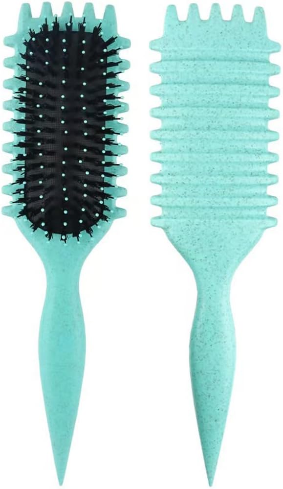 Brosse à cheveux bouclés : l'outil essentiel pour peigner et façonner vos boucles avec élégance   Brosse de coiffage en poils de sanglier, idéale pour hommes et femmes souhaitant définir leurs boucles