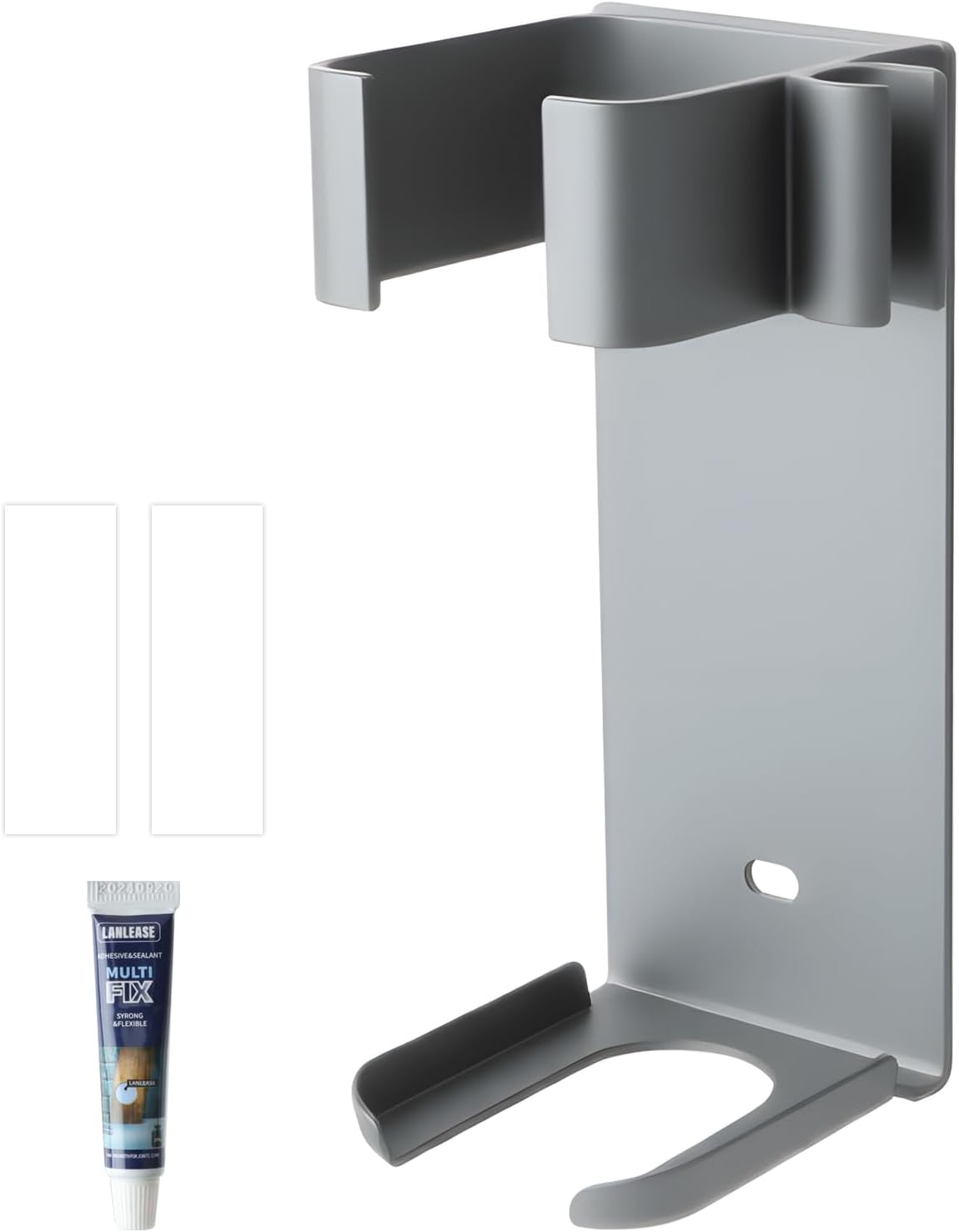 Support séchoir cheveux sans perçage : l'accessoire mural en acier inoxydable pour salle de bain et table de toilette – Image 8