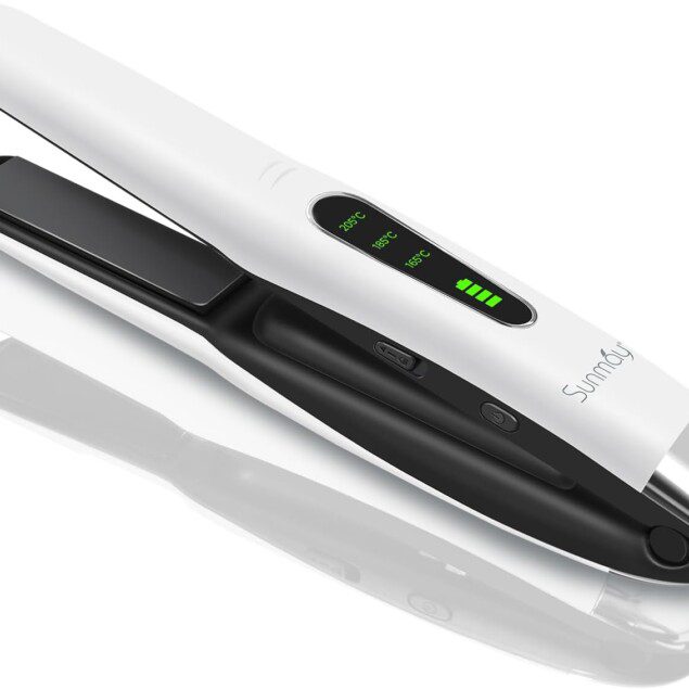 Fer à lisser sans fil 2 en 1 pour cheveux : lisseur et boucleur portable pour un coiffage rapide et élégant