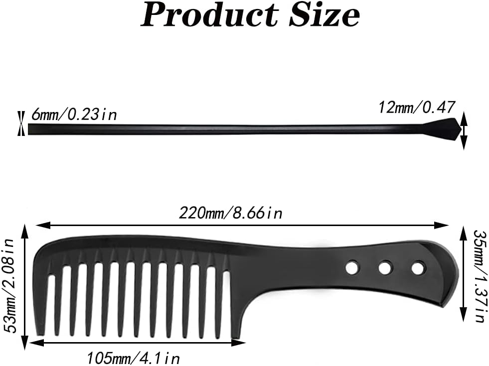 Peigne à dents larges en fibre de carbone : l'outil idéal pour coiffer vos cheveux épais et bouclés en douceur – Image 2