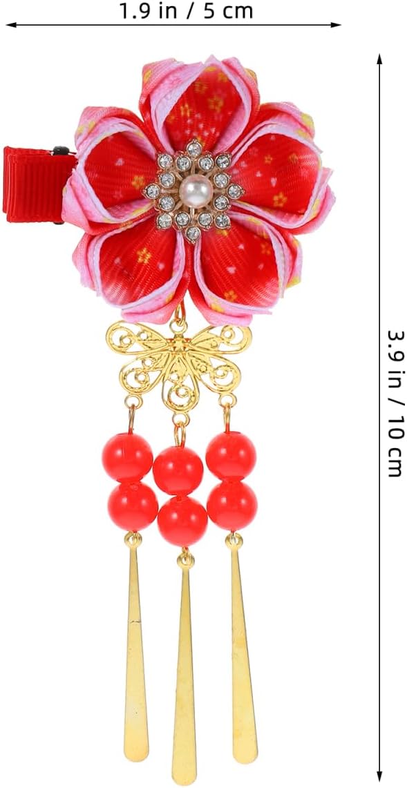 Kimono : pince à cheveux kanzashi pour filles, élégance et style floral – Image 3