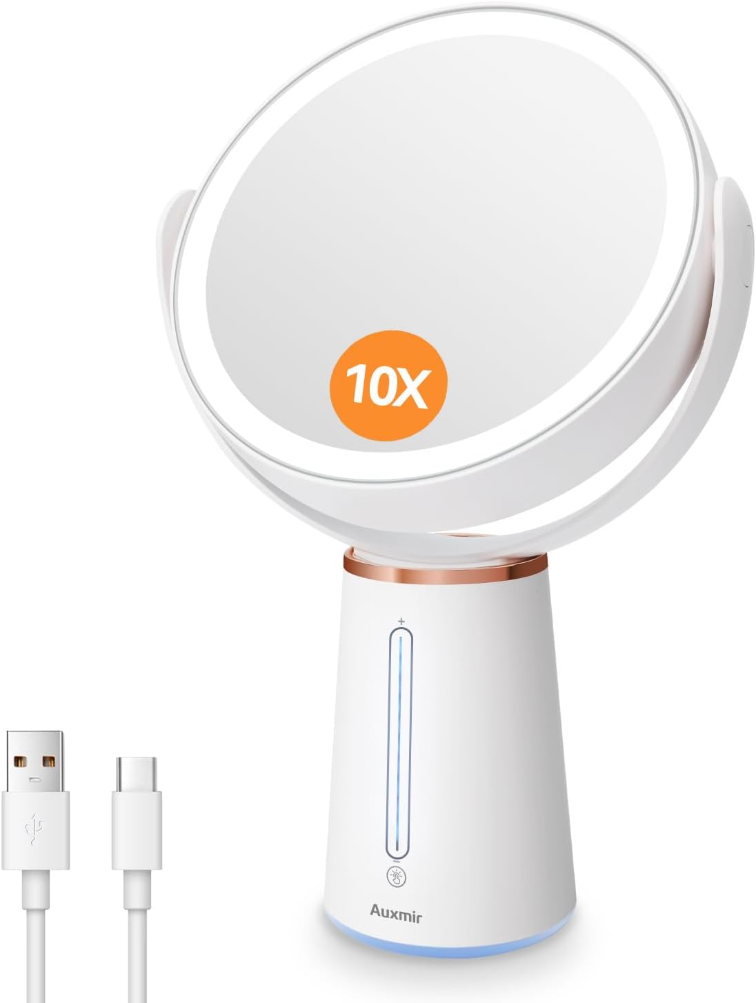 Miroir maquillage lumineux : le compagnon idéal pour un soin du visage impeccable  

Ce miroir double face grossissant 10X/1X, avec éclairage variable et rotation à 360°, est parfait pour les passionnés de beauté. Grâce à sa fonctionnalité rechargeable de 2500mAh, il offre une expérience de maquillage sans compromis, où que vous soyez.