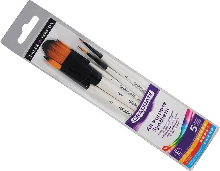 Set de 5 pinceaux synthétiques pour aquarelle paysage : l'outil idéal pour les artistes en herbe – Image 3