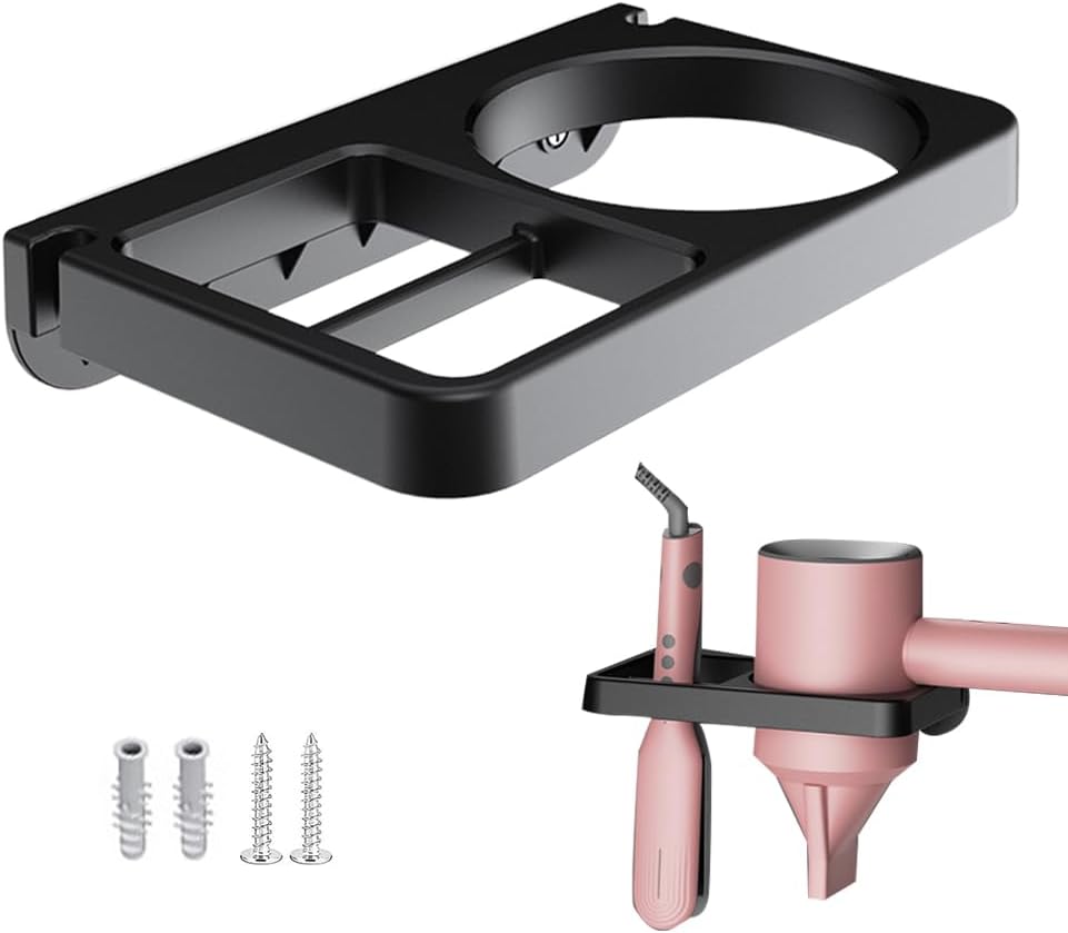 Support mural pour sèche-cheveux et fer à lisser : élégance et praticité pour votre salle de bain ou chambre à coucher