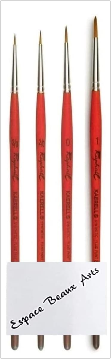 Pinceau aquarelle Kaerell SÉRIE 8394 : set de 4 pcs pour artistes vegans, précision et finesse garanties