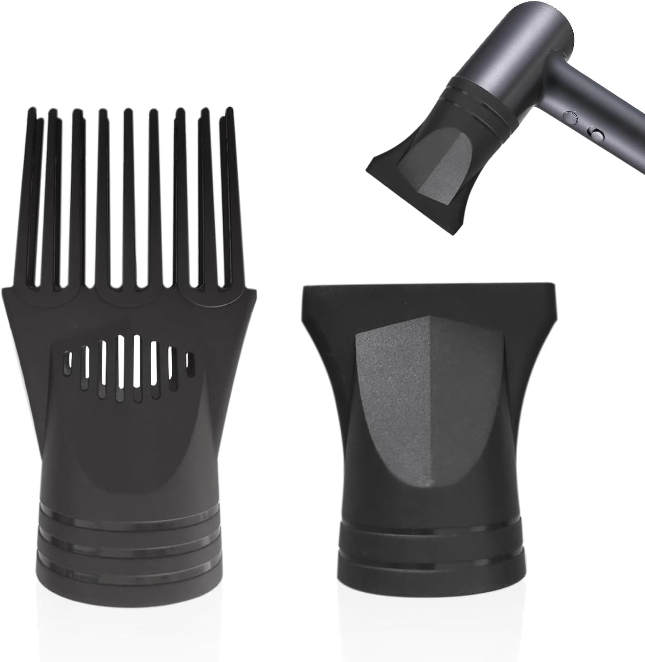 Diffuseur universel pour sèche-cheveux : lot de 2 buses noires pour des boucles parfaites à domicile