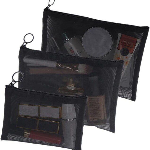 Organisateur de sac 3 pièces : le compagnon idéal pour les femmes en voyage   Profitez d'une trousse de maquillage transparente et pratique pour un rangement optimal