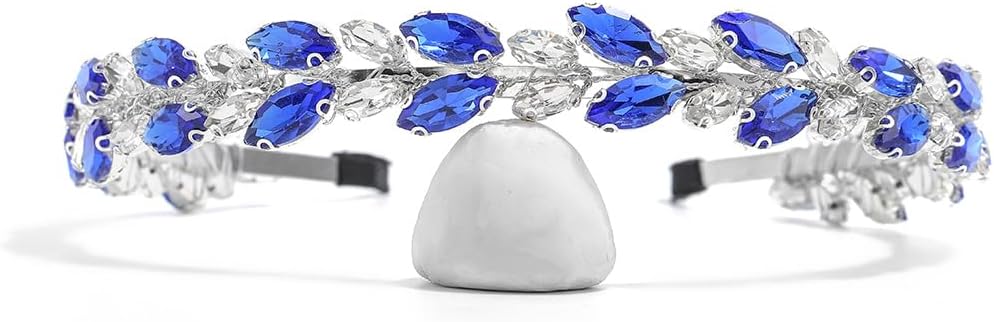 Serre-tête mariage bleu : couronne en strass pour sublimer votre coiffure de mariée