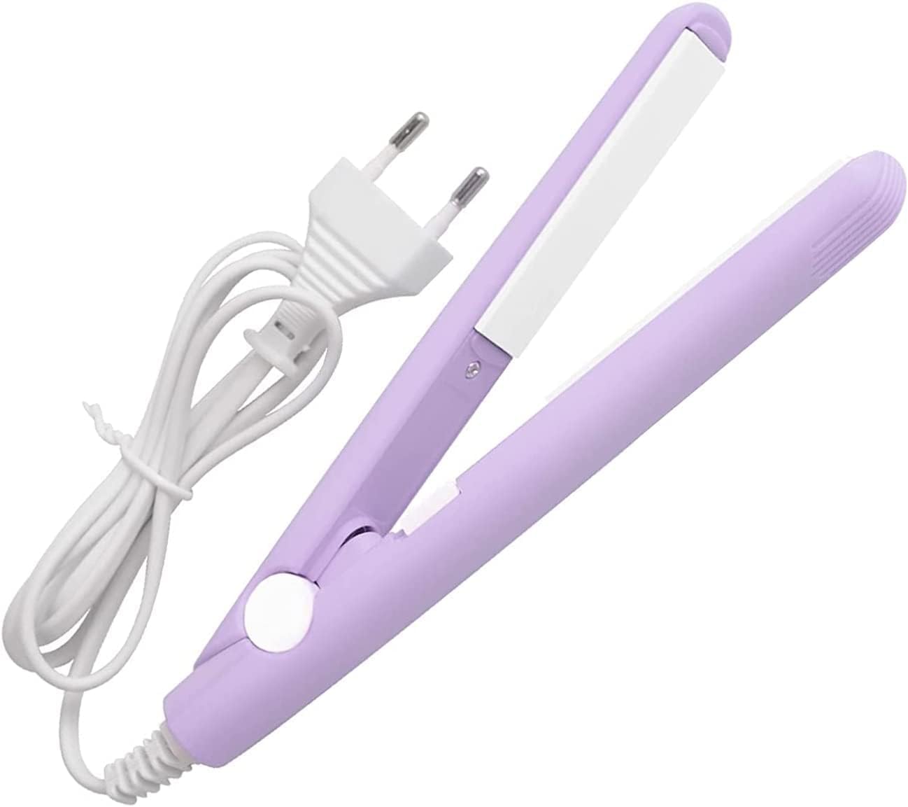 Fer à lisser 2 en 1 : lisseur et fer à friser mini en céramique pour tous types de cheveux, idéal pour les voyages et les franges