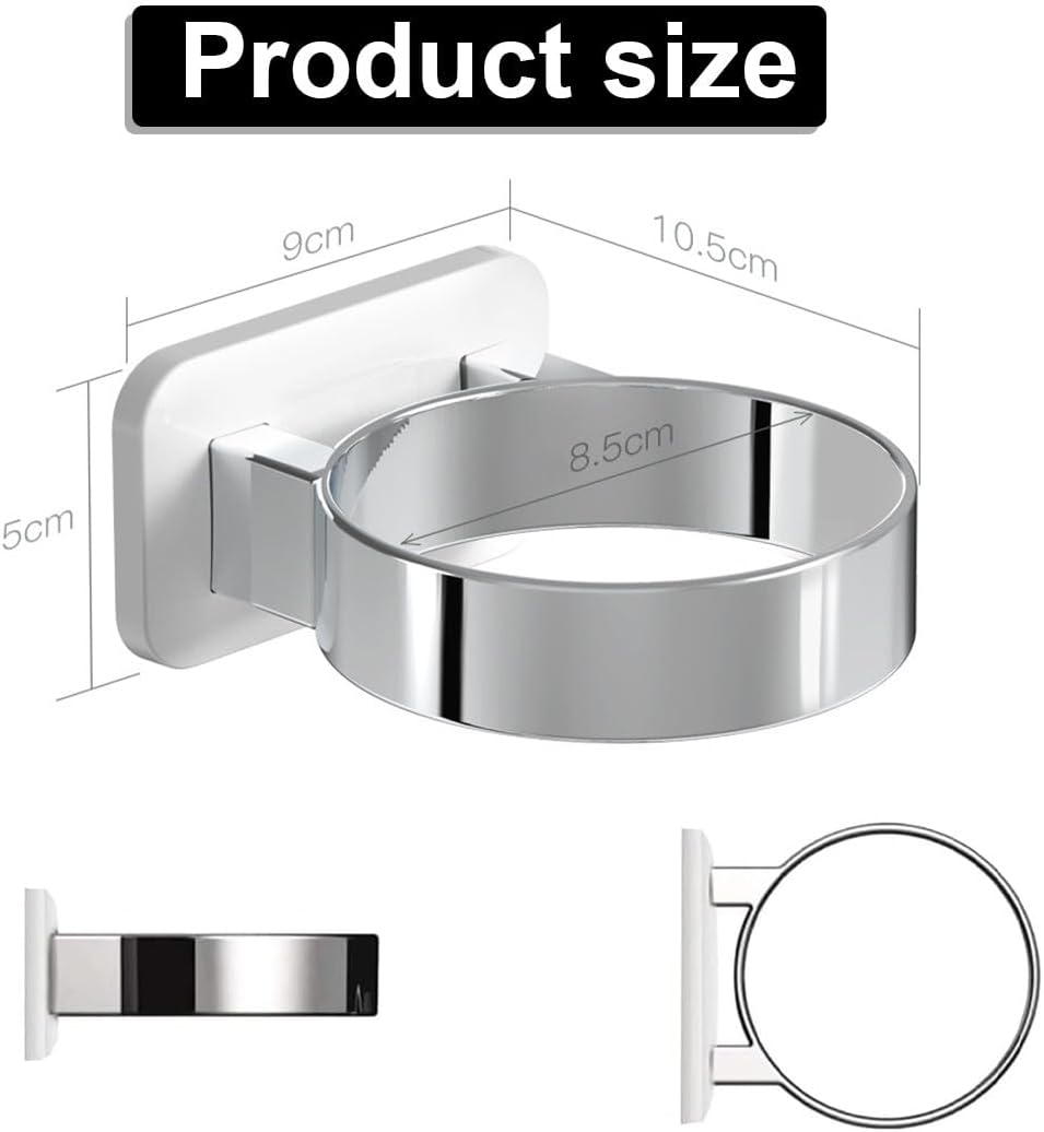Porte sèche cheveux mural en acier inoxydable : support autocollant sans perçage pour un gain de place élégant dans votre salle de bain – Image 4