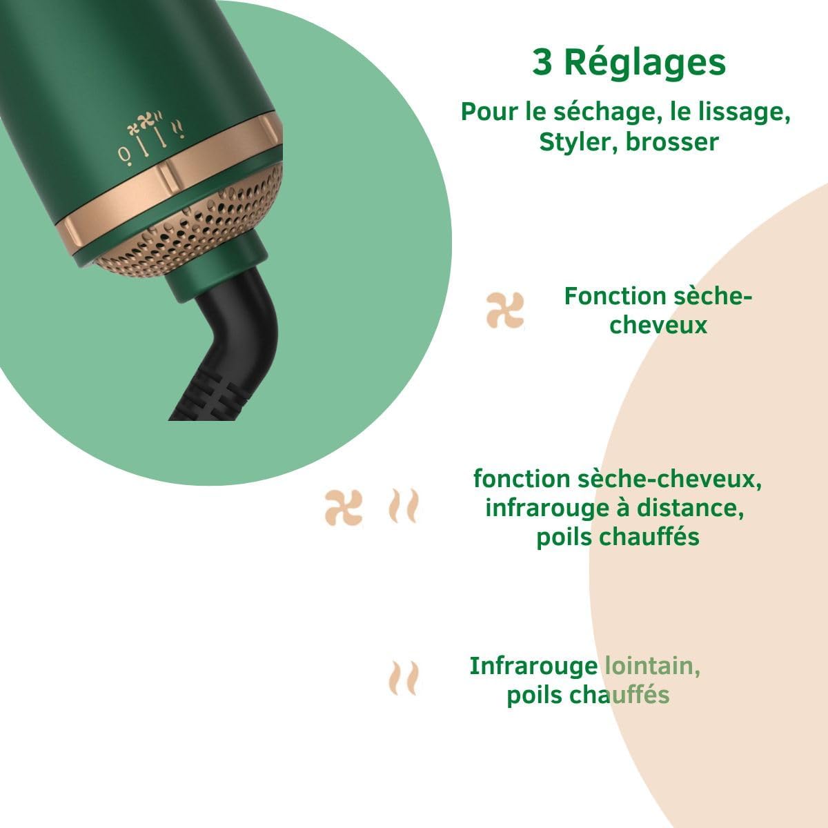 Brosse à Air Chaud 4 en 1 : Soin Rapide et Doux – Image 4