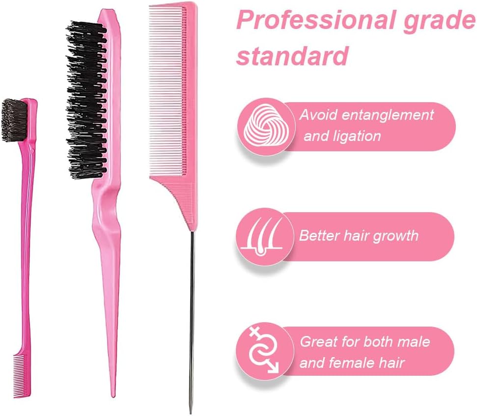 Peigne de cheveux : set de 3 pièces pour coiffeurs et particuliers, idéal pour des coiffures créatives et élégantes – Image 3
