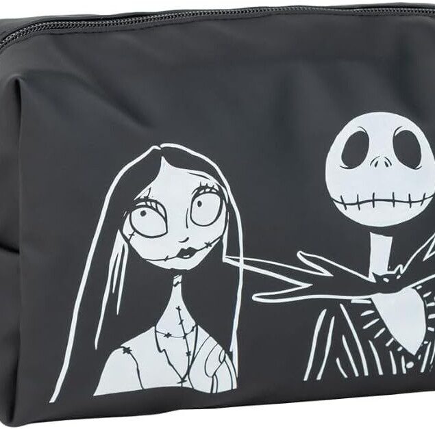 Trousse de maquillage élégante pour les fans de Nightmare Before Christmas : un organisateur d'accessoires indispensable pour vos voyages beauté