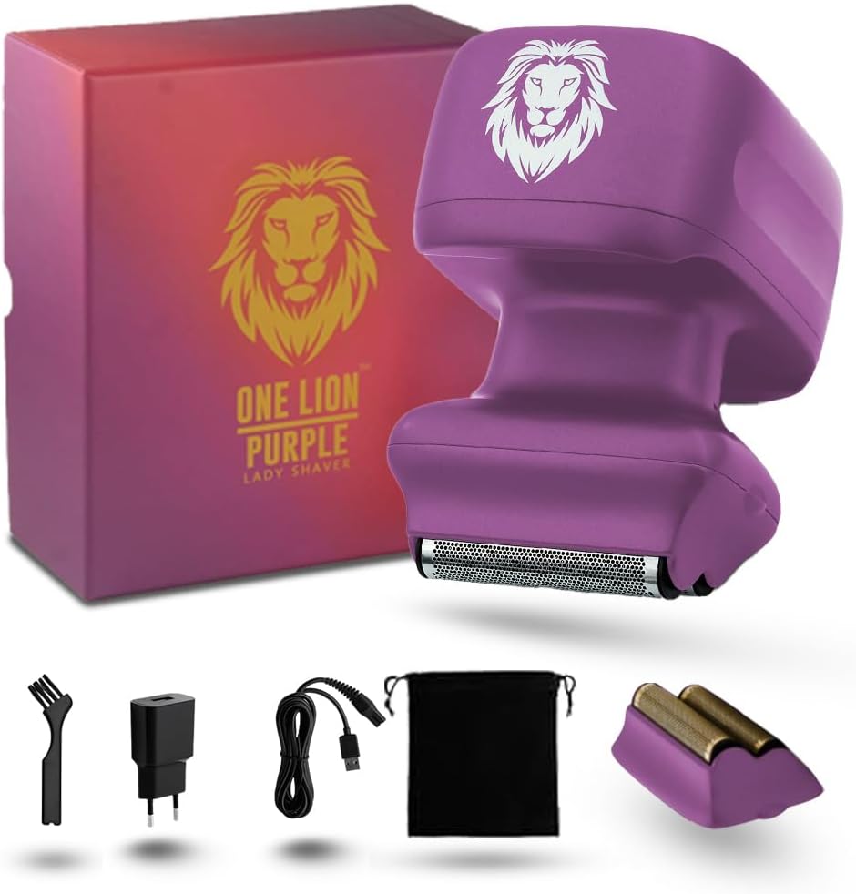Rasoir Électrique Skull Shaver One Lion Purple Pro pour Femmes   Doublé de Technologie pour un Rasage Doux et Efficace