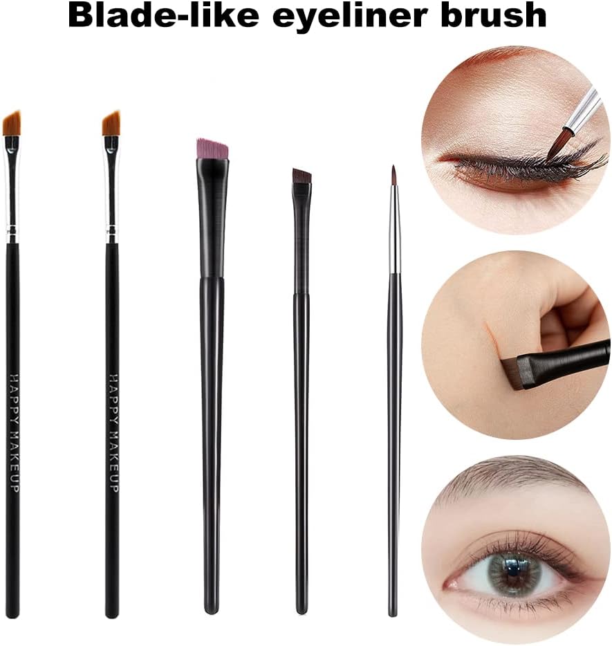 Pinceaux de maquillage biseautés : 5 pinceaux eyeliner inclinés pour un regard sublimé et précis – Image 2