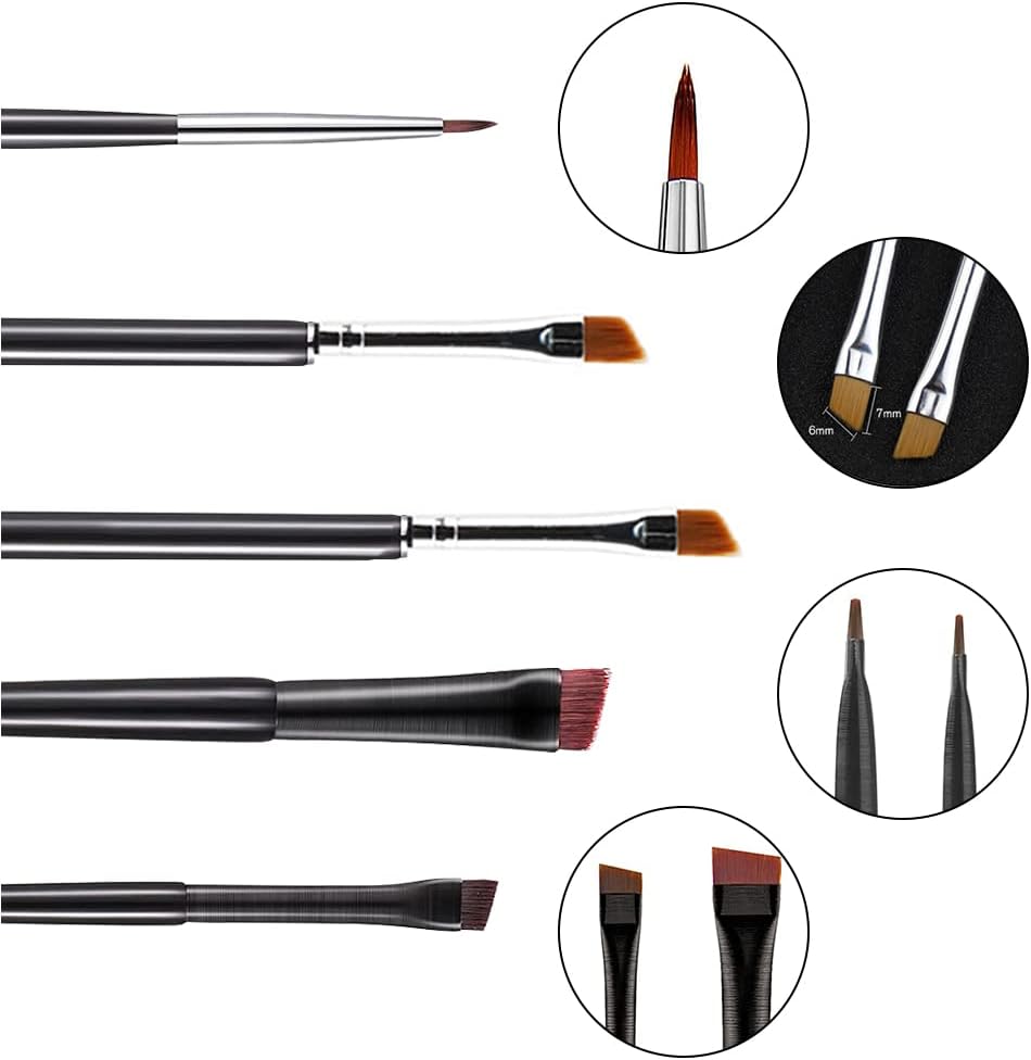 Pinceaux de maquillage biseautés : 5 pinceaux eyeliner inclinés pour un regard sublimé et précis – Image 4