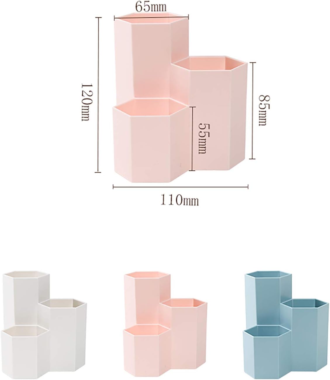 Pot créatif hexagonal multifonction : idéal pour ranger pinceaux de maquillage et papeterie avec élégance – Image 3