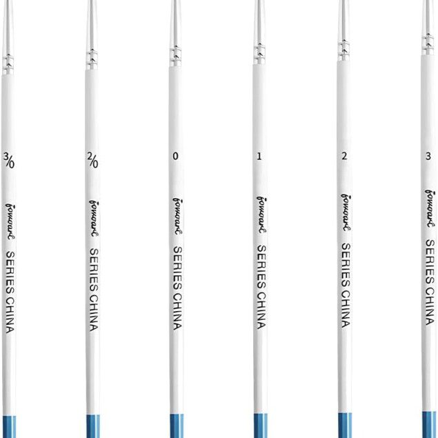 Pinceaux Rigger pour artistes : 6 pièces idéales pour peindre des lignes fines et détaillées   Pour la peinture acrylique, aquarelle et la décoration des ongles   
