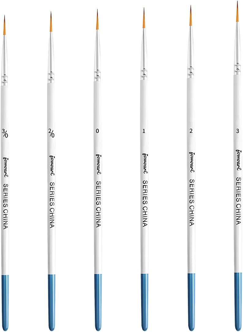 Pinceaux Rigger pour artistes : 6 pièces idéales pour peindre des lignes fines et détaillées   Pour la peinture acrylique, aquarelle et la décoration des ongles