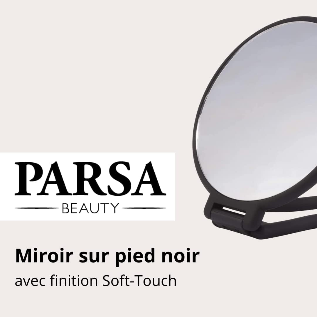 Double face : miroir de maquillage rond noir pour un maquillage et une coiffure parfaits – Image 7