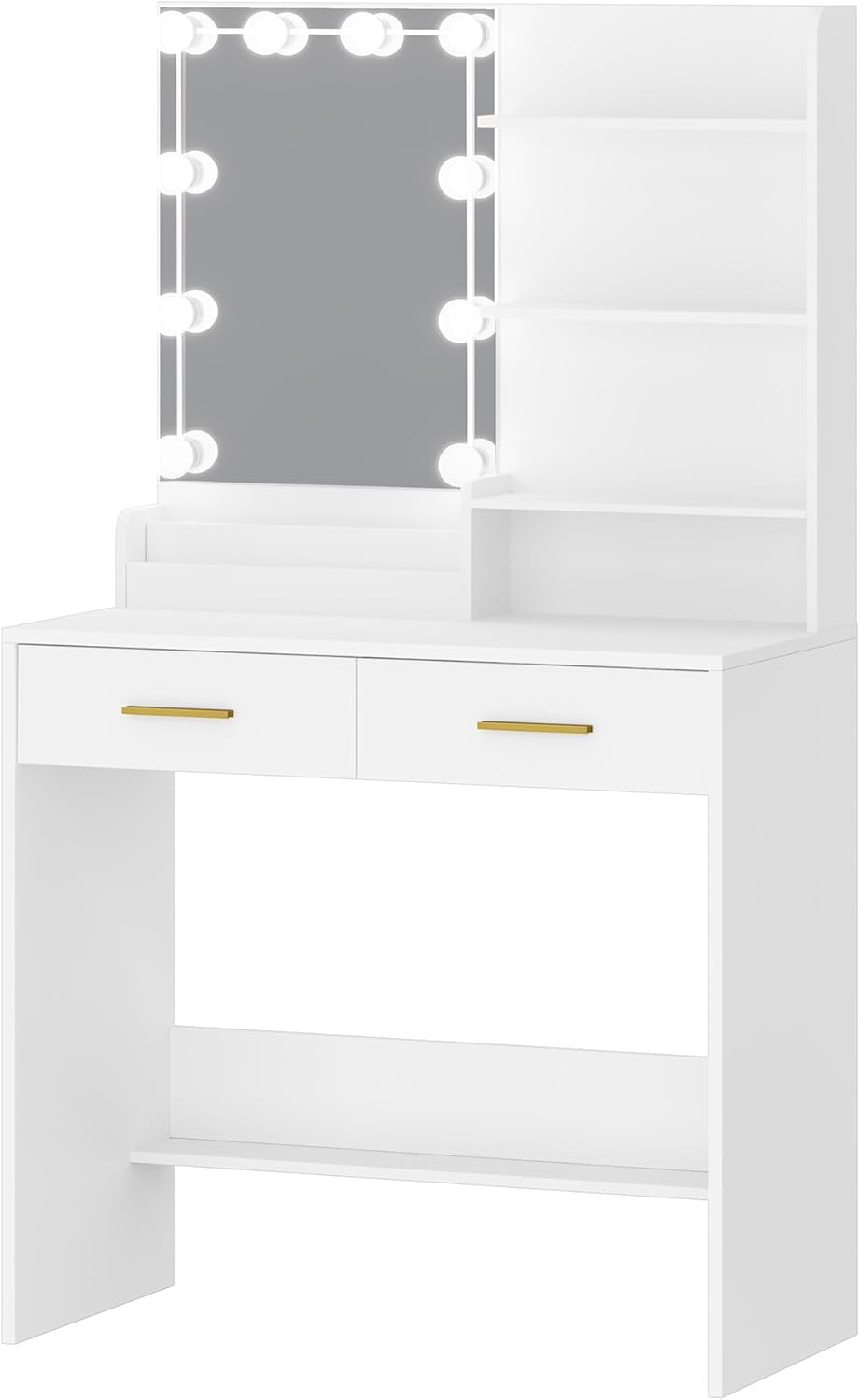 Coiffeuse avec 10 LED : vanité de maquillage élégante pour chambre avec rangement optimisé – Image 9