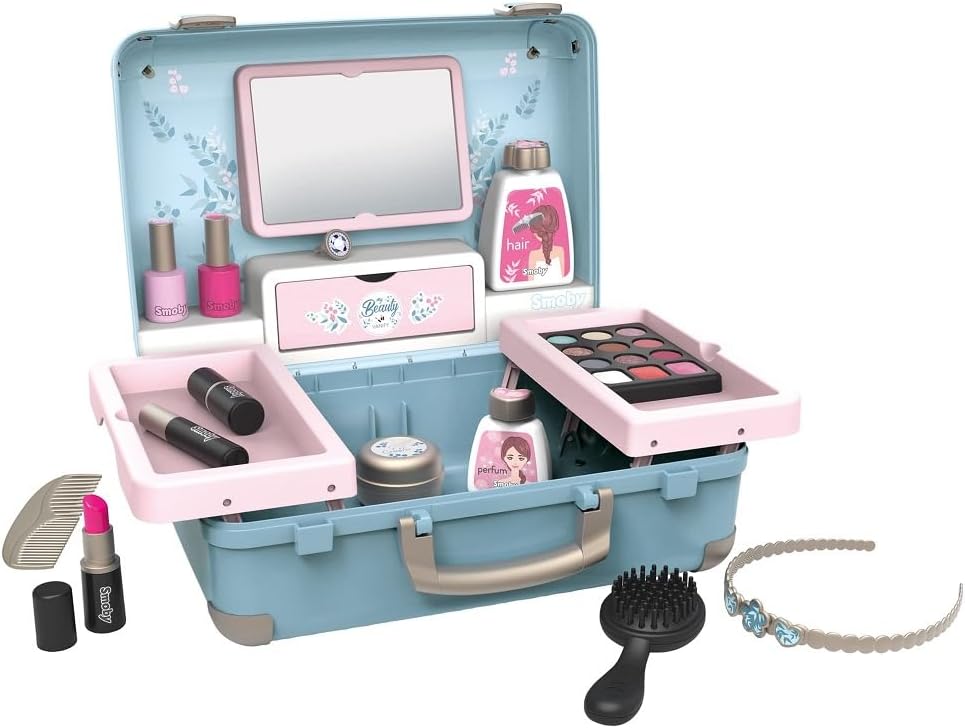 Valise beauté pour enfant : découvrez le monde du maquillage, de la coiffure et de l'onglerie avec 13 accessoires ludiques dès 3 ans