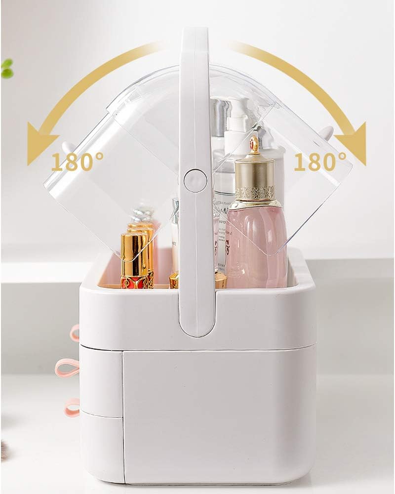 Rangement maquillage : organisateur avec tiroirs et couvercle transparent pour coiffeuse et salle de bain, idéal comme cadeau de Noël – Image 4