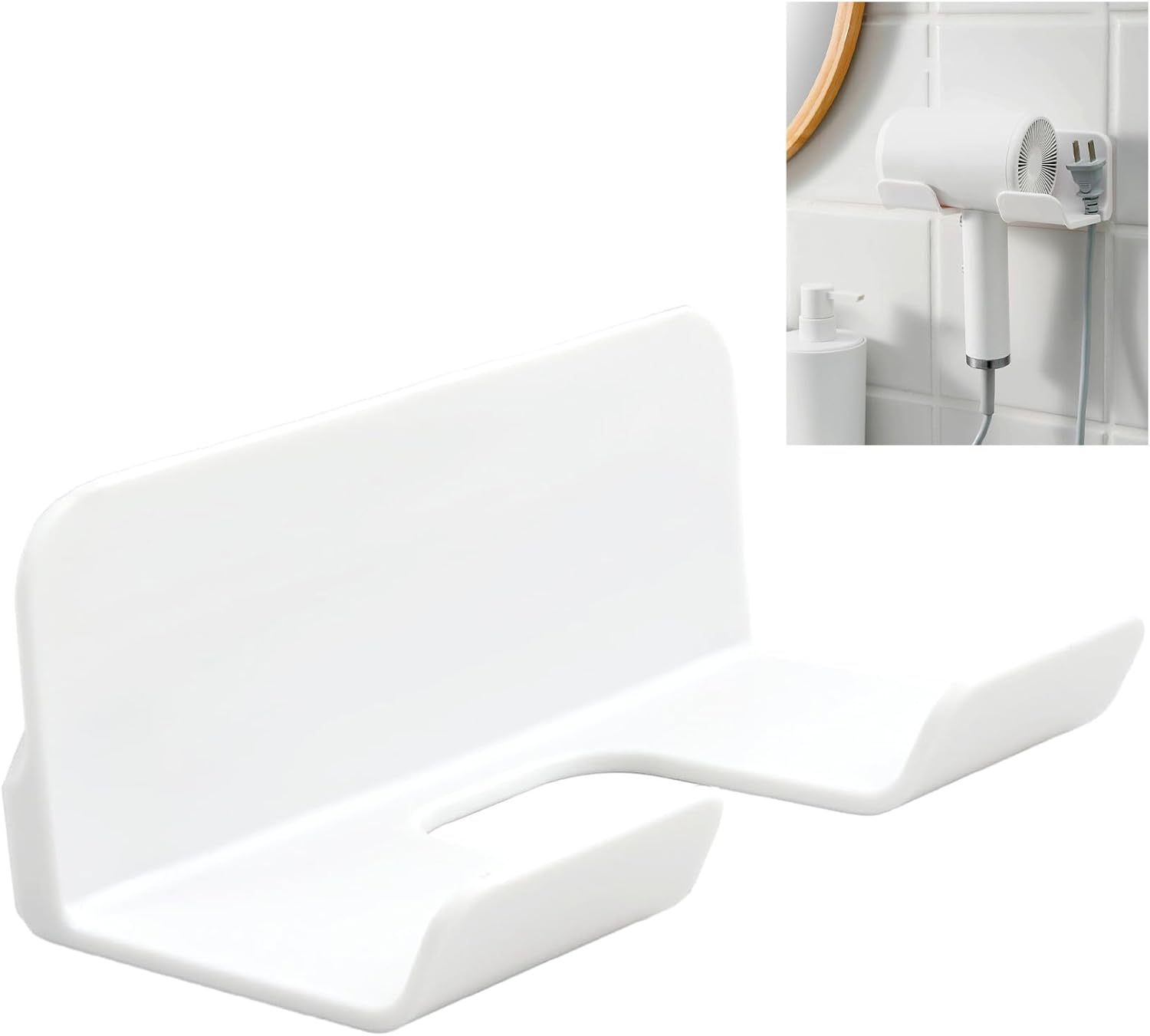 Support mural sans perçage pour sèche-cheveux : pratique et élégant pour un rangement optimal dans votre salle de bain