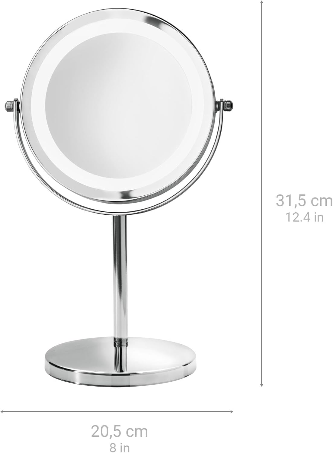 Miroir de maquillage avec éclairage LED : le compagnon idéal pour les passionnées de beauté Profitez d'un grossissement 5x et d'un design pivotant à 360° pour un maquillage parfait à chaque instant – Image 2