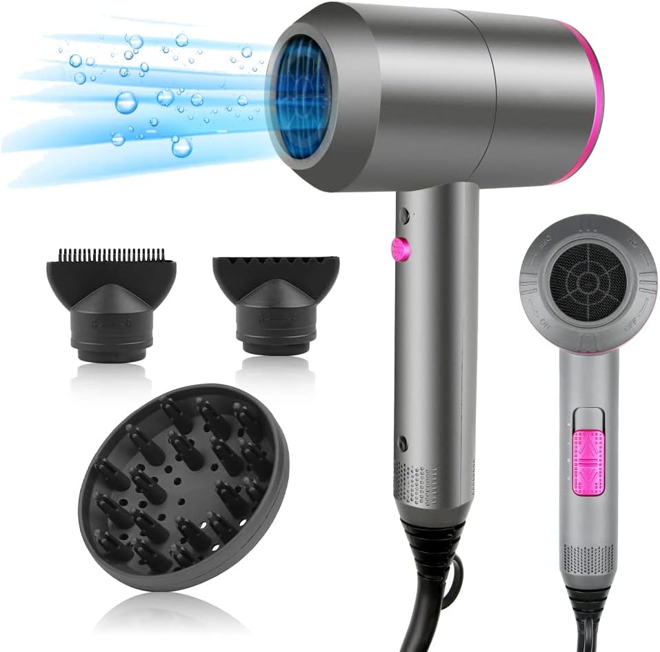 Sèche-cheveux professionnel ionique : séchage rapide et protection thermique pour famille et salon de coiffure