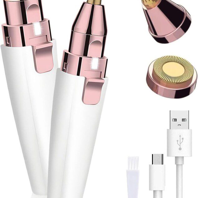 Épilateur visage pour femmes : 2 en 1 rechargeable avec lumière pour un maquillage impeccable