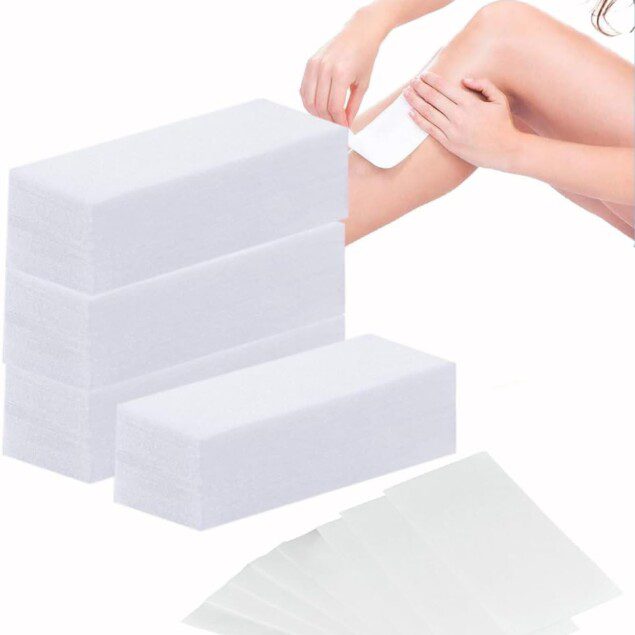Bandes de cire non tissée : lot de 400 pour une épilation efficace sur jambes, poitrine et visage