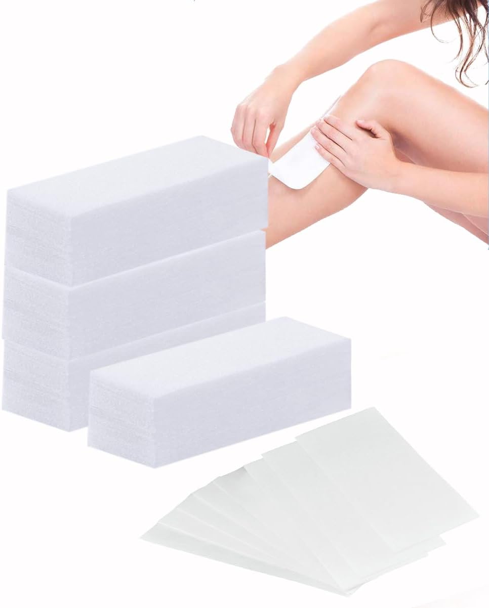 Bandes de cire non tissée : lot de 400 pour une épilation efficace sur jambes, poitrine et visage