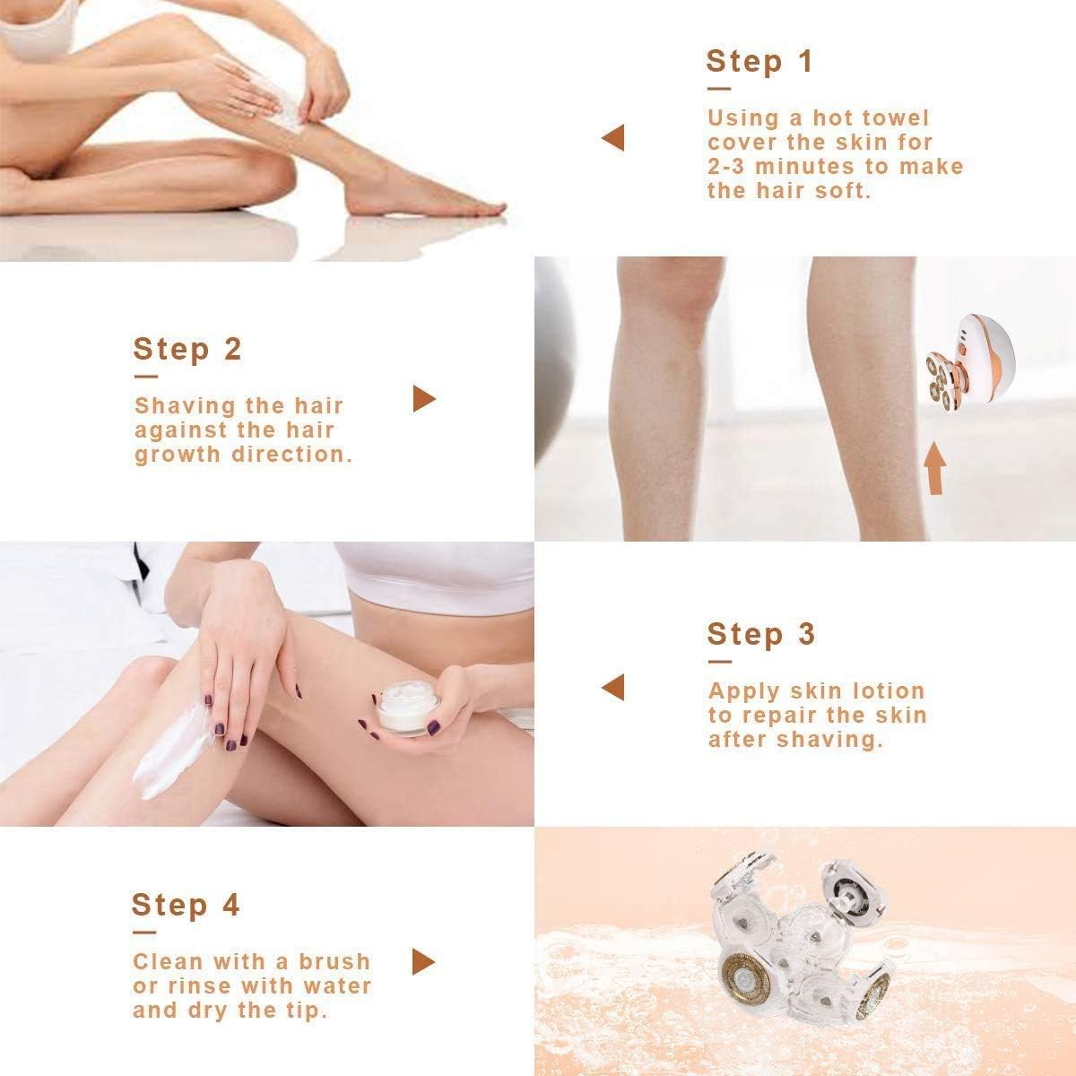 Rasoir électrique femme : épilation imperméable et indolore pour un corps doux et soyeux – Image 7