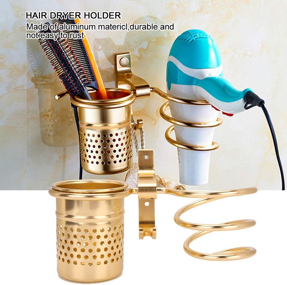Support de sèche-cheveux en aluminium : pratique et élégant pour un rangement optimisé dans votre salle de bains – Image 4