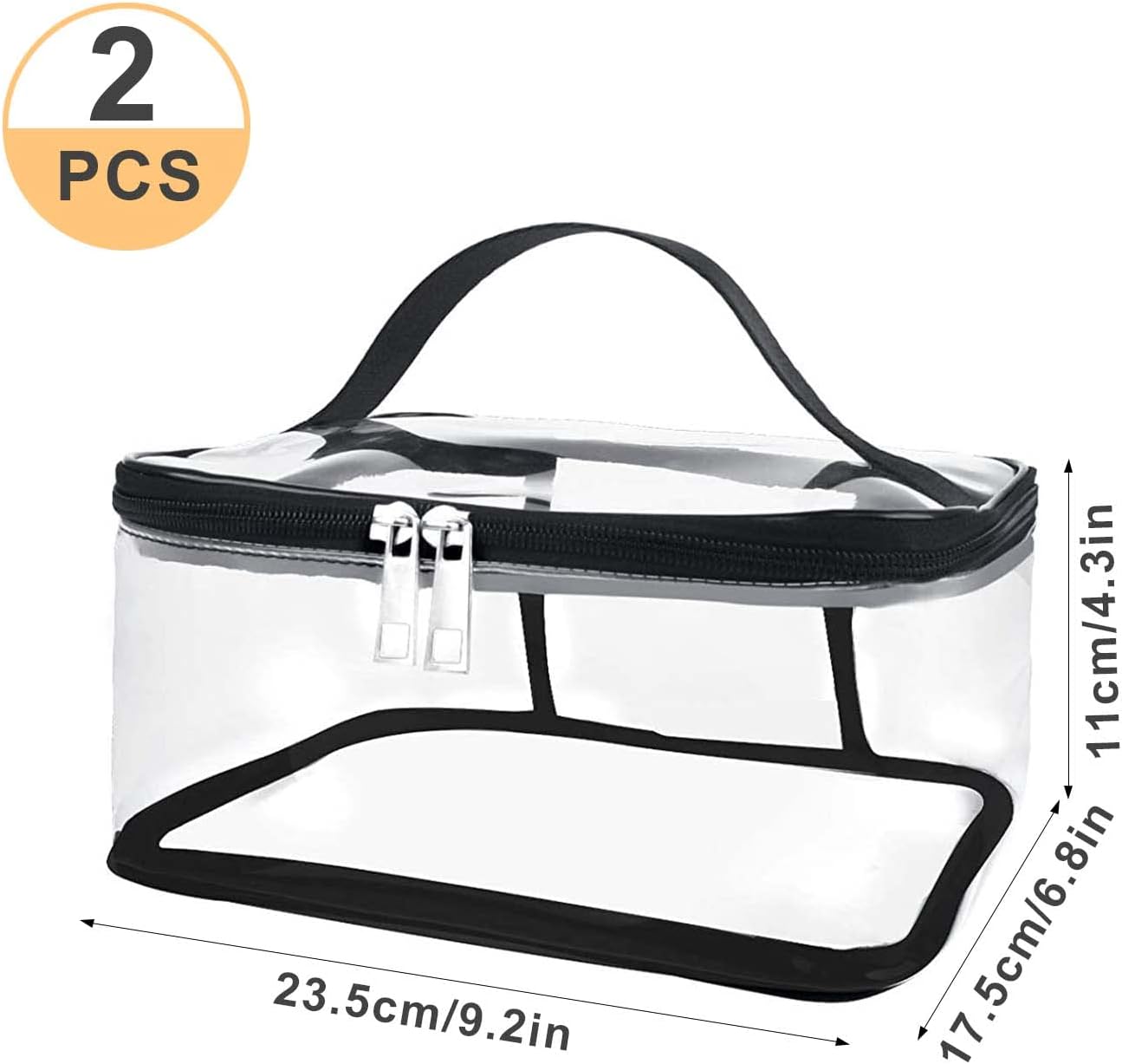 Trousse de toilette transparente : 2 pièces en PVC pour cosmétiques et shampooings, idéale pour vos voyages en avion – Image 5