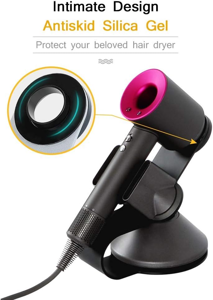 Support de sèche-cheveux magnétique en aluminium : l'organisateur idéal pour salle de bain moderne – Image 3